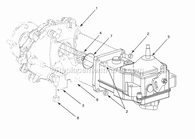 Complete Transmission Assembly (L.H. Shown) Diagram and Parts List for Z42 53AC305G100 Cub Cadet Lawn Mower